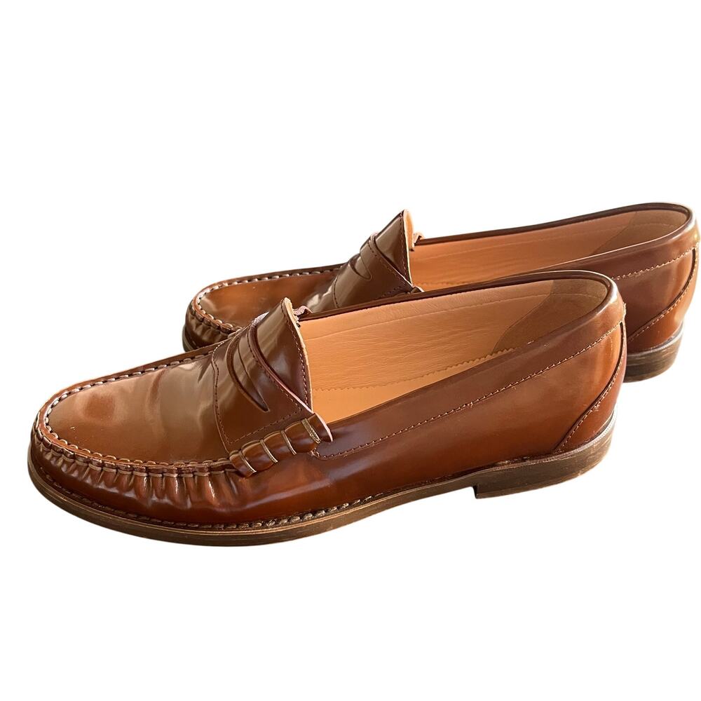J.Crew Winona Penny Loafers Women’s 8 Spazzolato Leather Cognac Rich Caramel - Picture 5 of 6